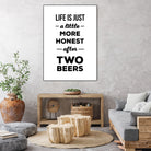 Life is just a little more honest  after two beers by Mustafa Ozeren on GIANT ART - white typography