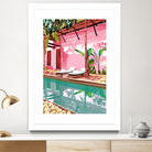 Vacay Villa | Blush Pink Summer Architecture | Tropical by Uma Gokhale on GIANT ART - pink digital painting