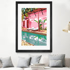 Vacay Villa | Blush Pink Summer Architecture | Tropical by Uma Gokhale on GIANT ART - pink digital painting