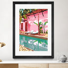 Vacay Villa | Blush Pink Summer Architecture | Tropical by Uma Gokhale on GIANT ART - pink digital painting