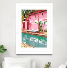 Vacay Villa | Blush Pink Summer Architecture | Tropical by Uma Gokhale on GIANT ART - pink digital painting