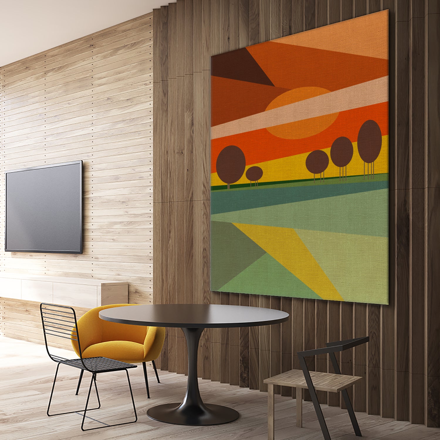 Abstract sunset by M.TERESA HERNANDEZ on GIANT ART - orange digital painting