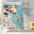 Flamingos on the Beach by Uma Gokhale on GIANT ART - orange photo illustration