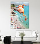 Flamingos on the Beach by Uma Gokhale on GIANT ART - orange photo illustration