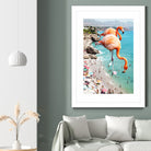 Flamingos on the Beach by Uma Gokhale on GIANT ART - orange photo illustration