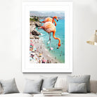 Flamingos on the Beach by Uma Gokhale on GIANT ART - orange photo illustration