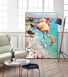 Flamingos on the Beach by Uma Gokhale on GIANT ART - orange photo illustration