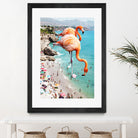 Flamingos on the Beach by Uma Gokhale on GIANT ART - orange photo illustration