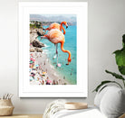 Flamingos on the Beach by Uma Gokhale on GIANT ART - orange photo illustration