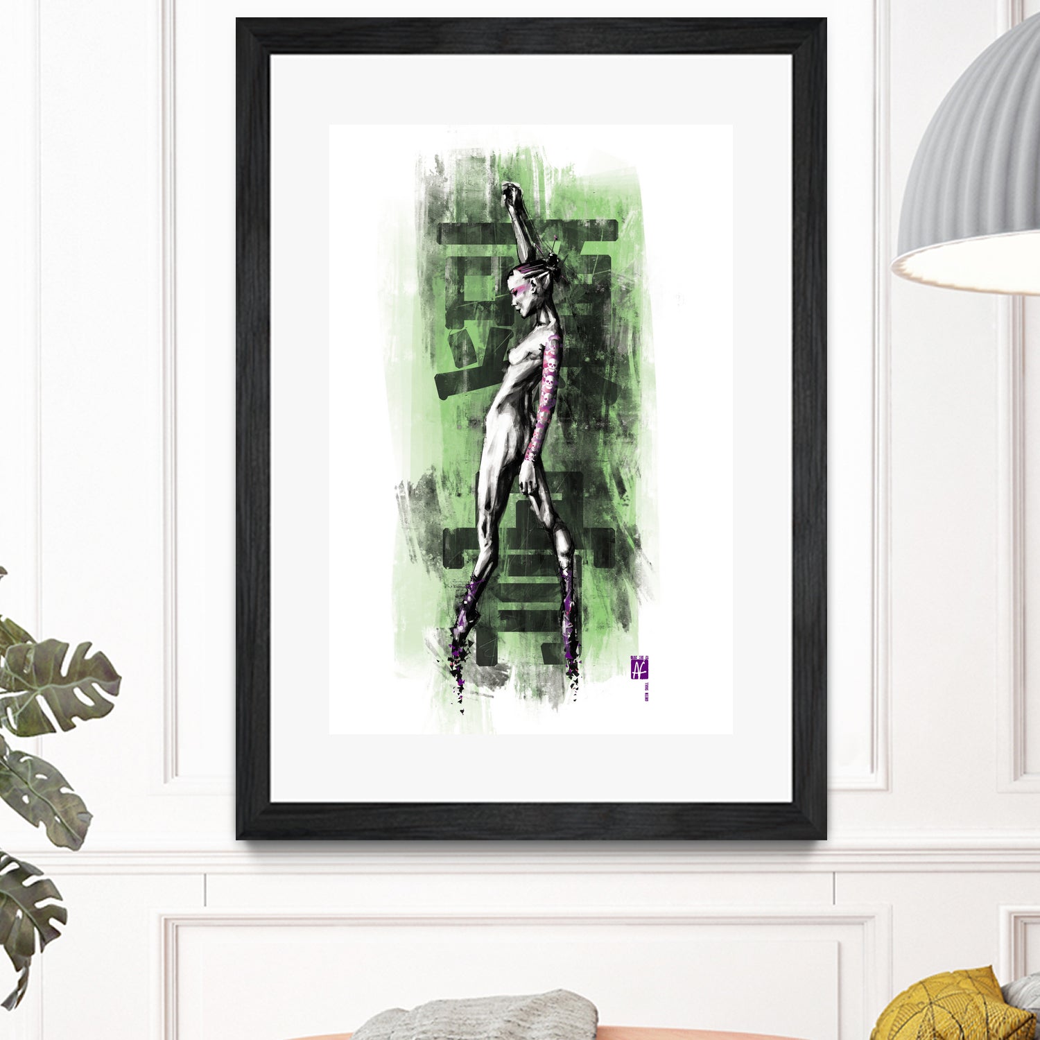 GreenSkull (Naked Ballerina No1) by Radoslav Karanović on GIANT ART - green digital drawing