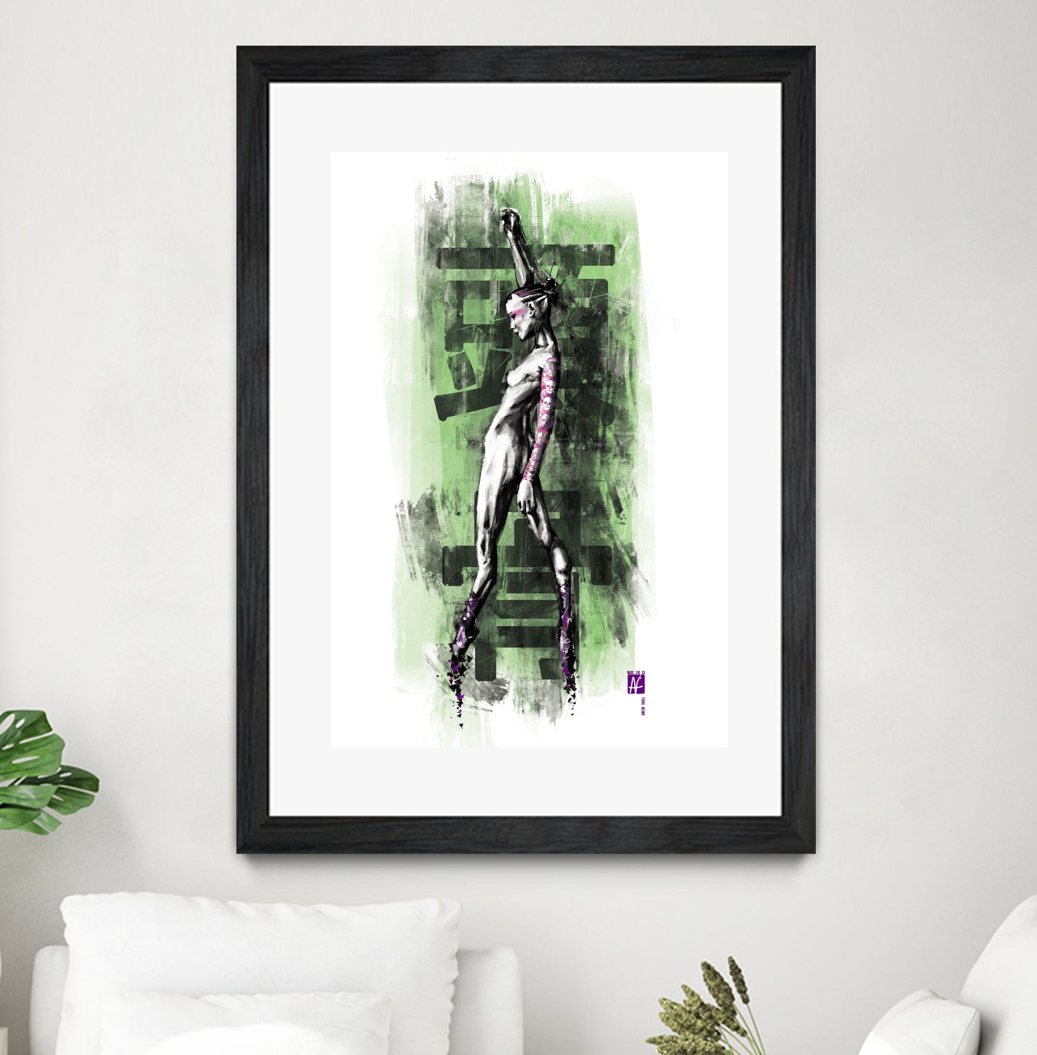 GreenSkull (Naked Ballerina No1) by Radoslav Karanović on GIANT ART - green digital drawing