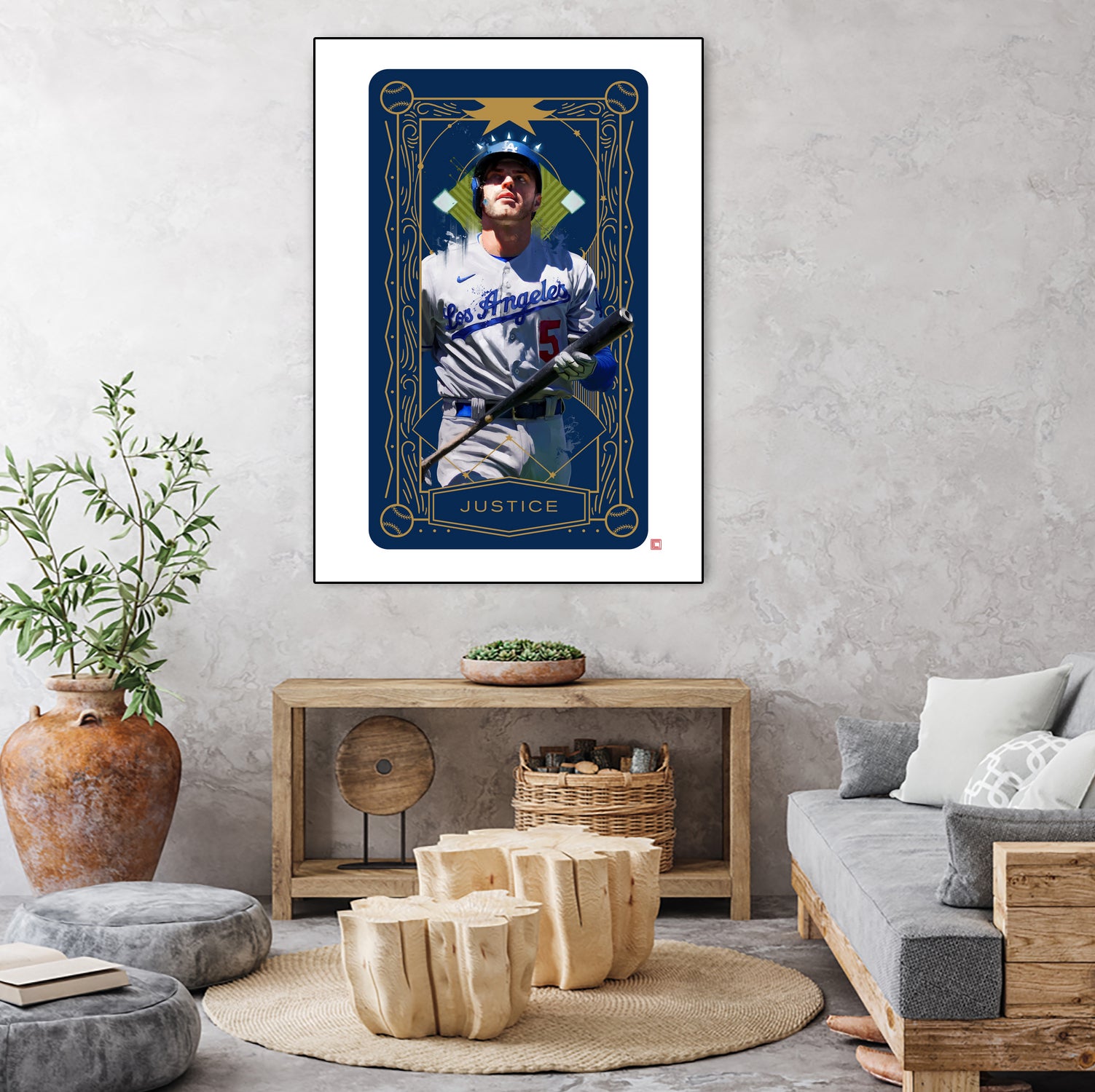 Dodgers Tarot: Justice by Claudia Labarca on GIANT ART - blue digital painting