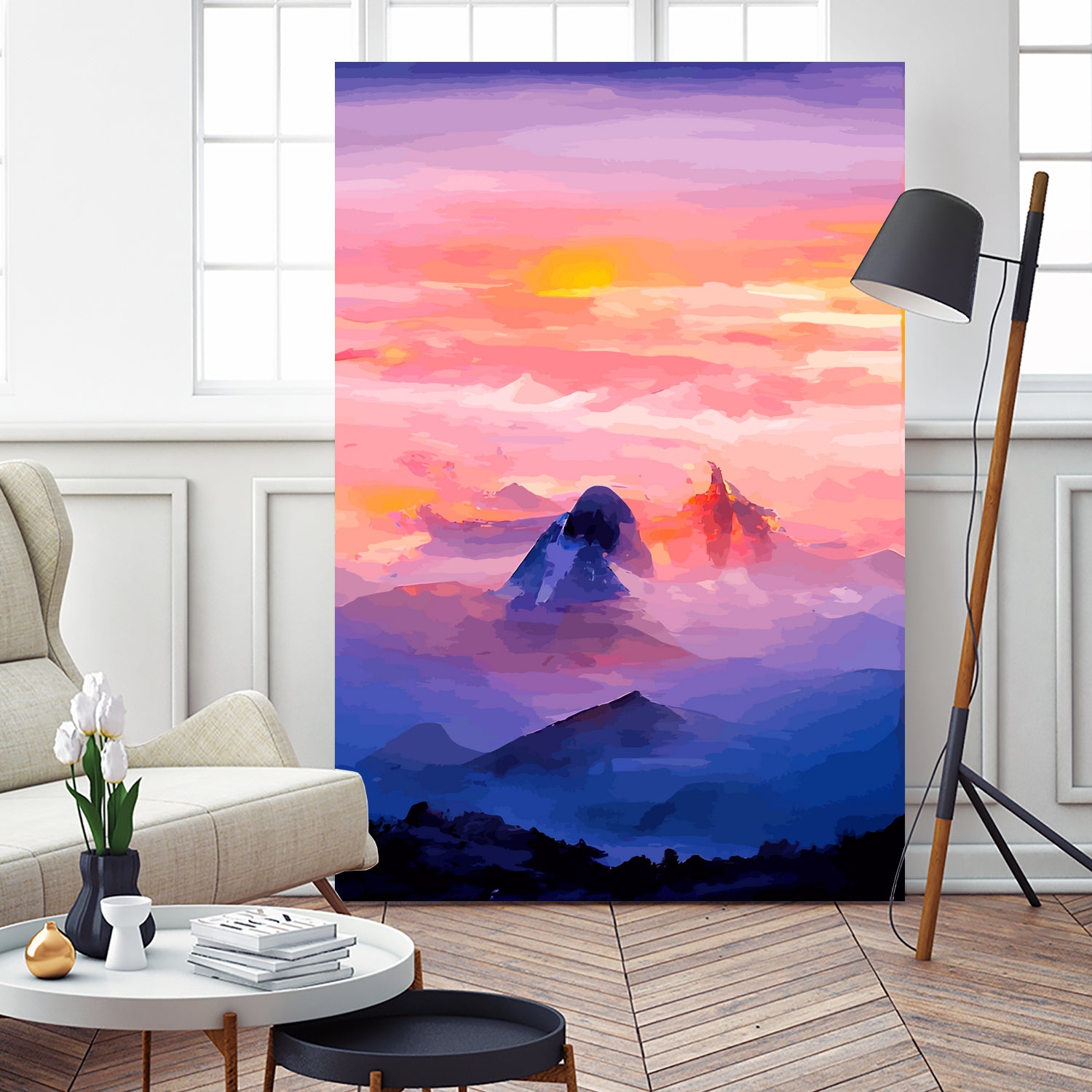 Sunrise Mountain by Andrius Zaxa on GIANT ART - orange digital painting