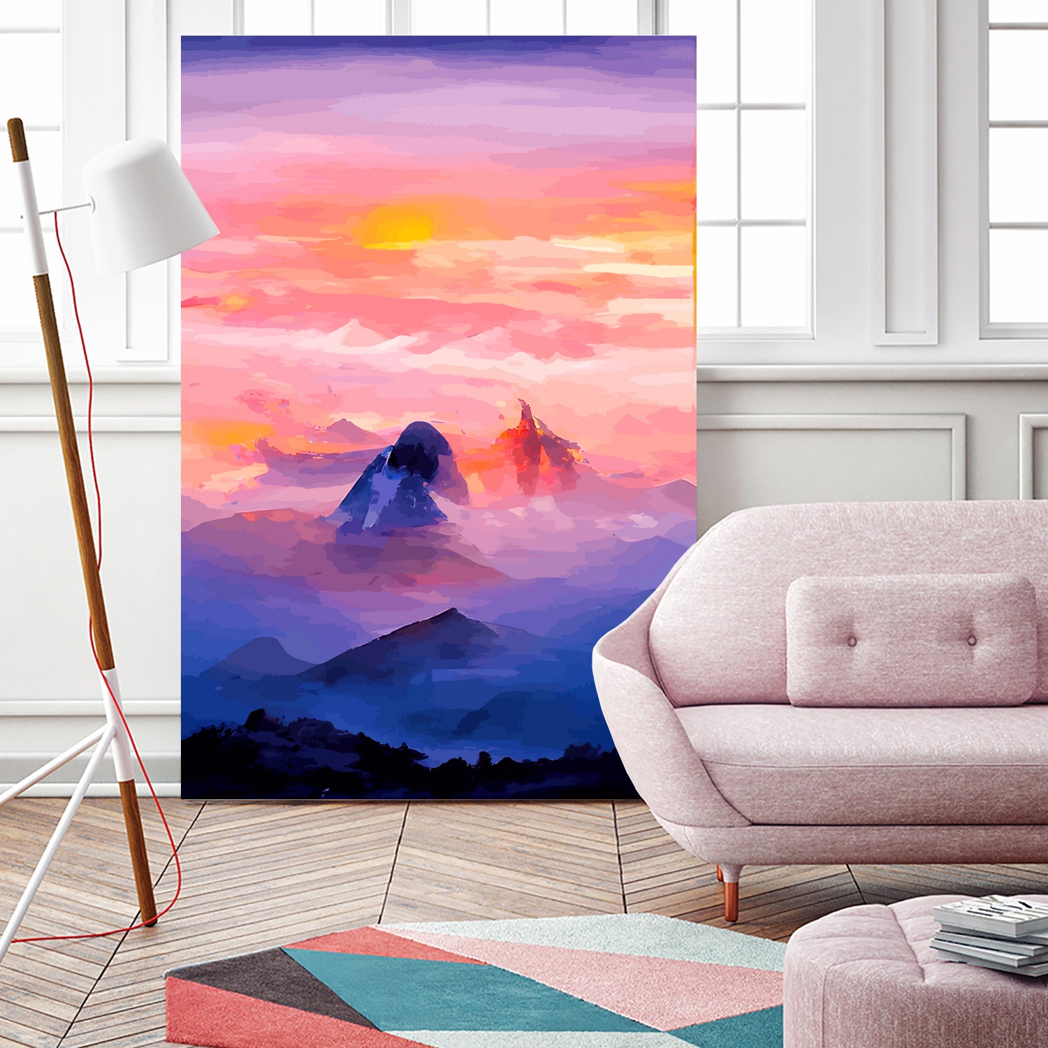 Sunrise Mountain by Andrius Zaxa on GIANT ART - orange digital painting