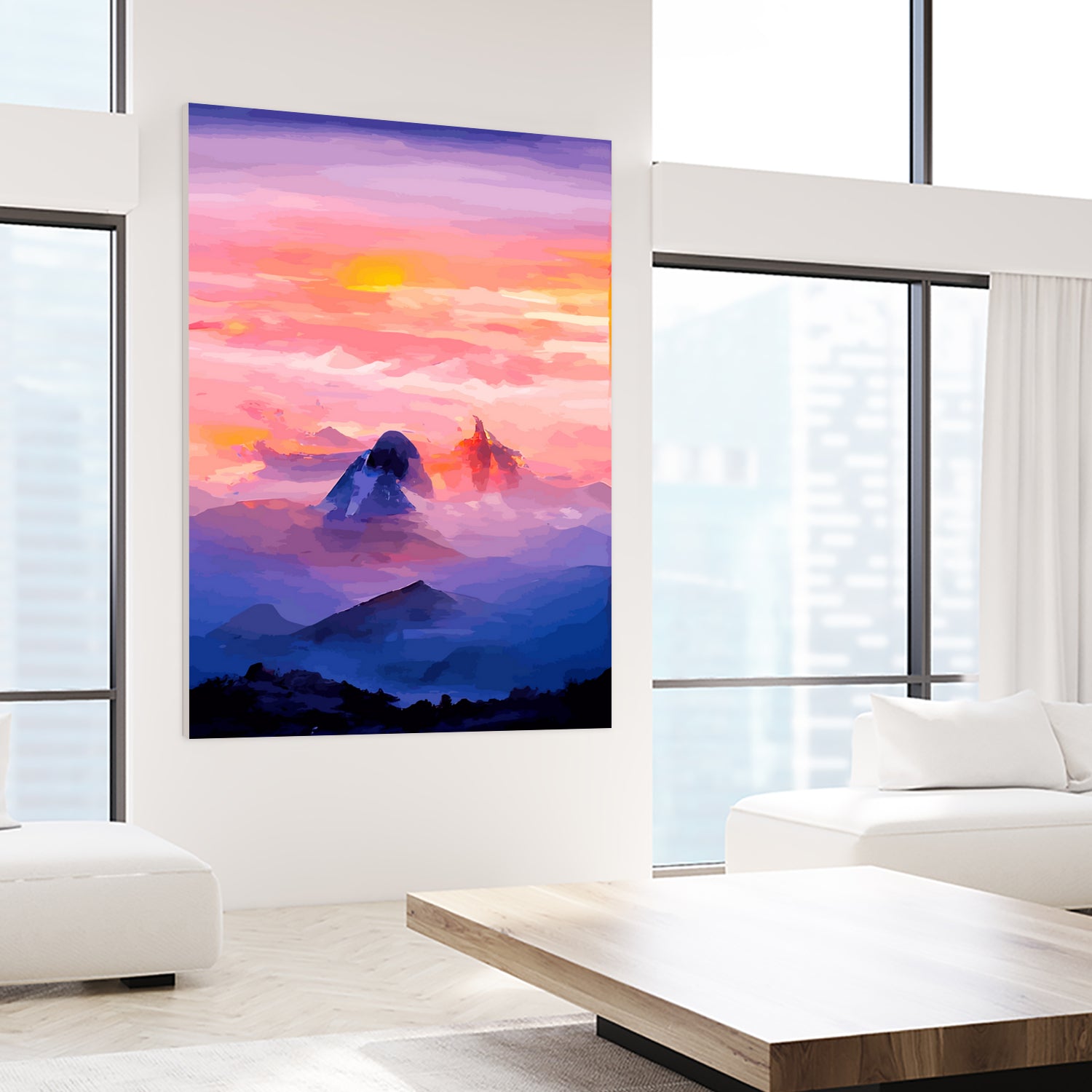 Sunrise Mountain by Andrius Zaxa on GIANT ART - orange digital painting