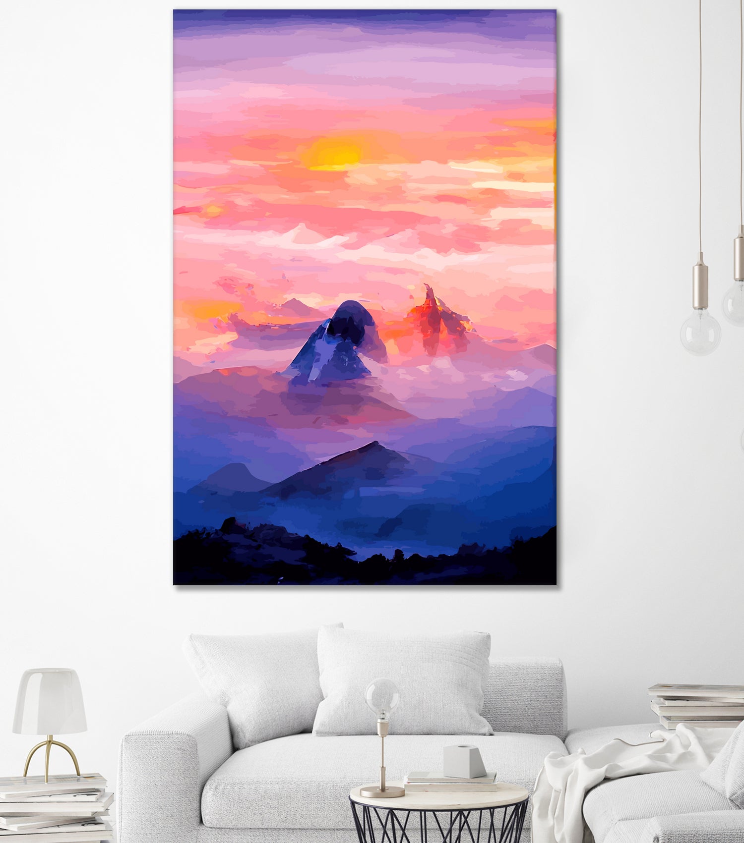 Sunrise Mountain by Andrius Zaxa on GIANT ART - orange digital painting