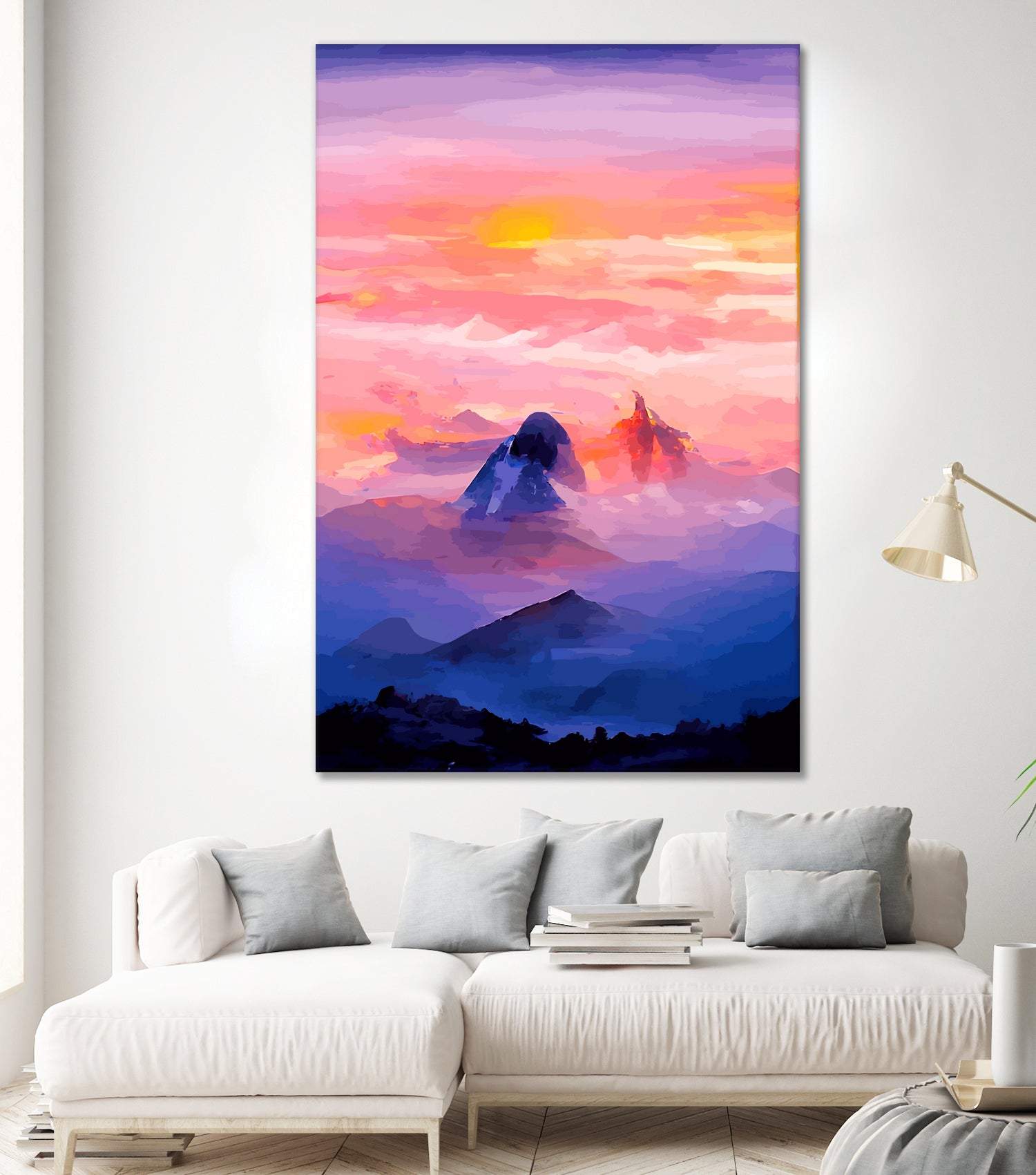 Sunrise Mountain by Andrius Zaxa on GIANT ART - orange digital painting