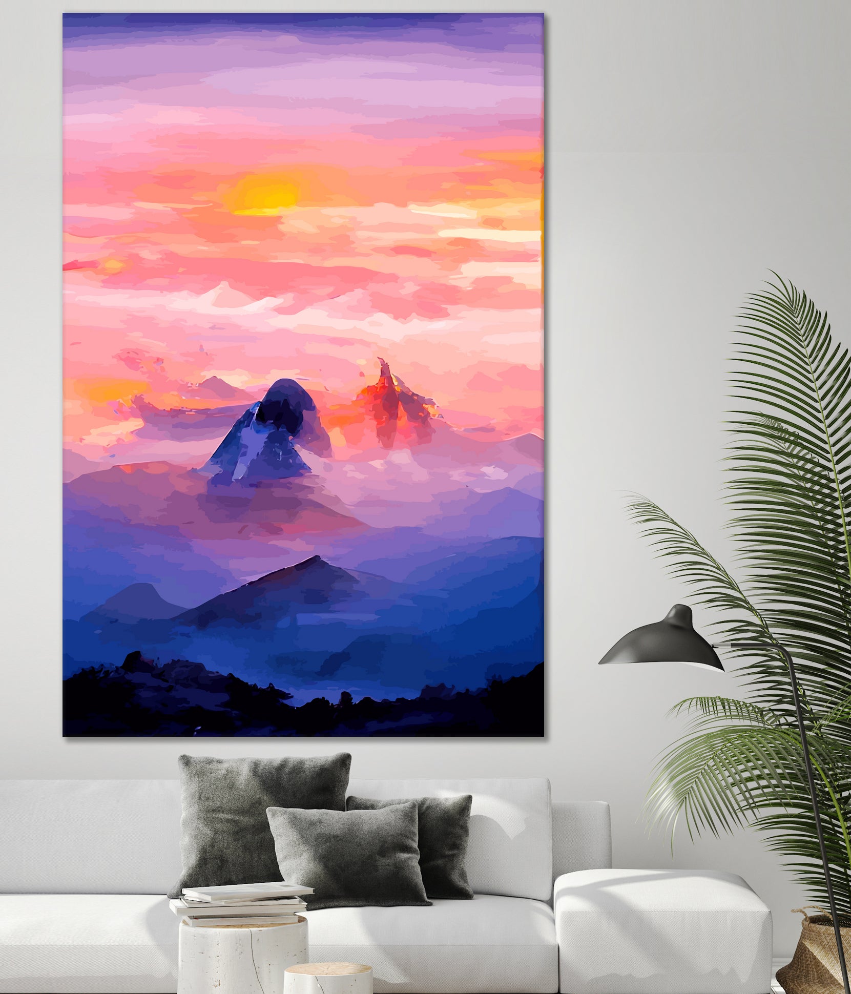 Sunrise Mountain by Andrius Zaxa on GIANT ART - orange digital painting