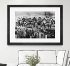 Marvel & DC Superheroes Lunch Atop A Skyscraper -B/W Edition by Dan Avenell on GIANT ART - gray digital painting