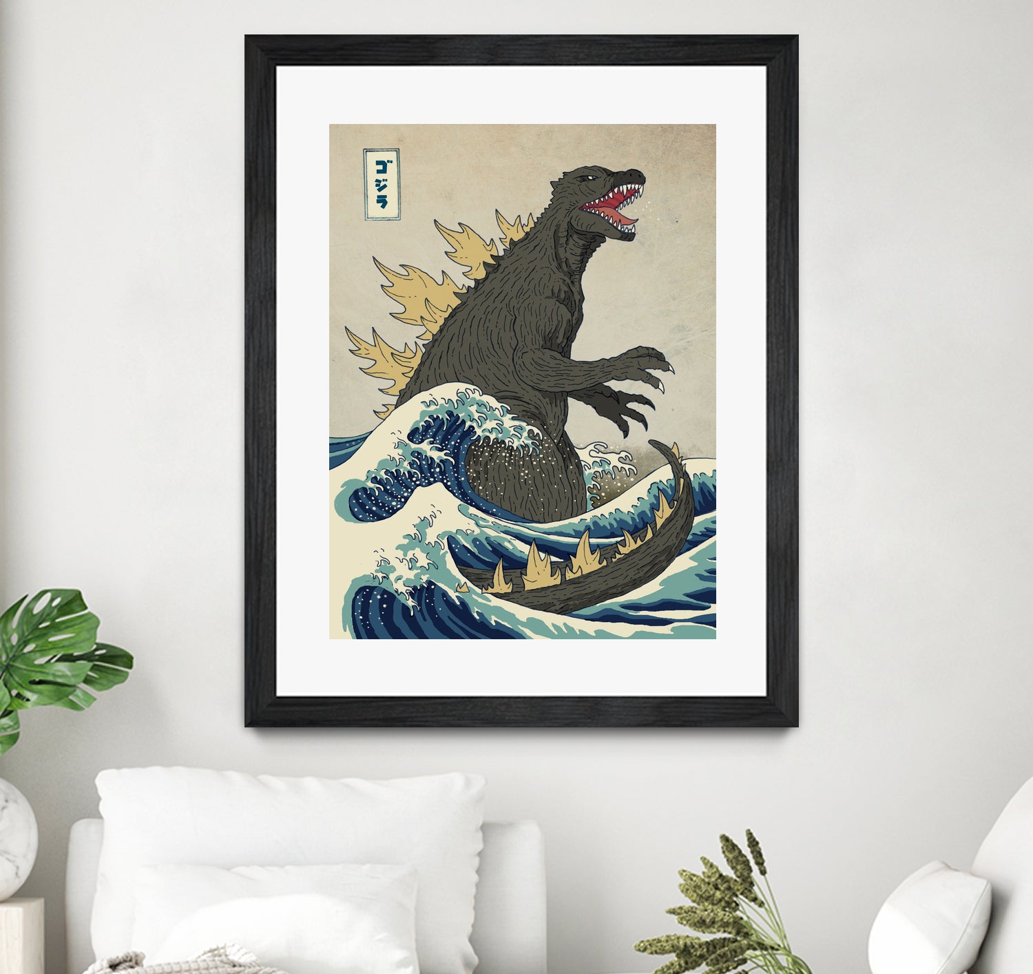 The Great Godzilla Off Kanagawa by Michael Buxton on GIANT ART - brown digital painting