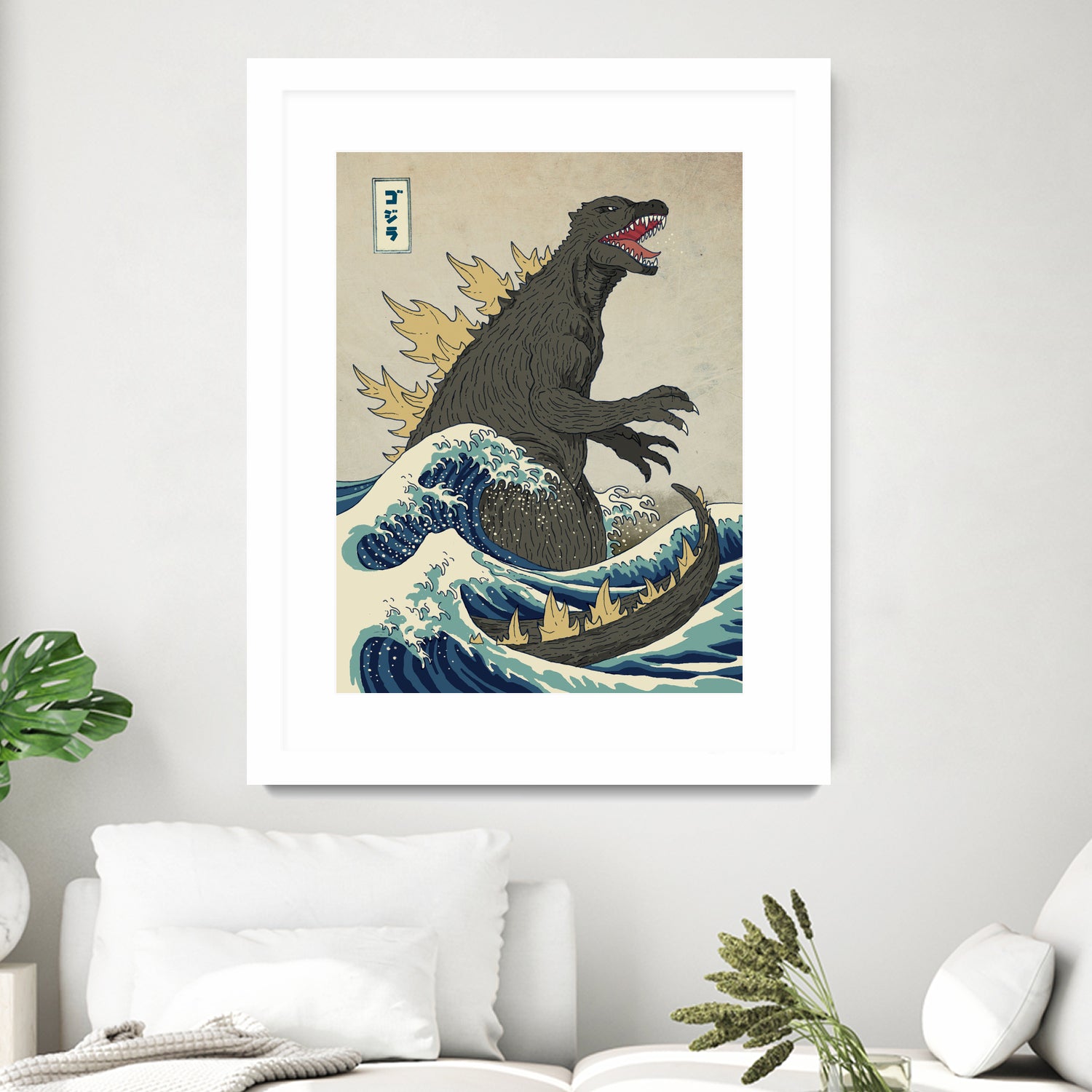 The Great Godzilla Off Kanagawa by Michael Buxton on GIANT ART - brown digital painting