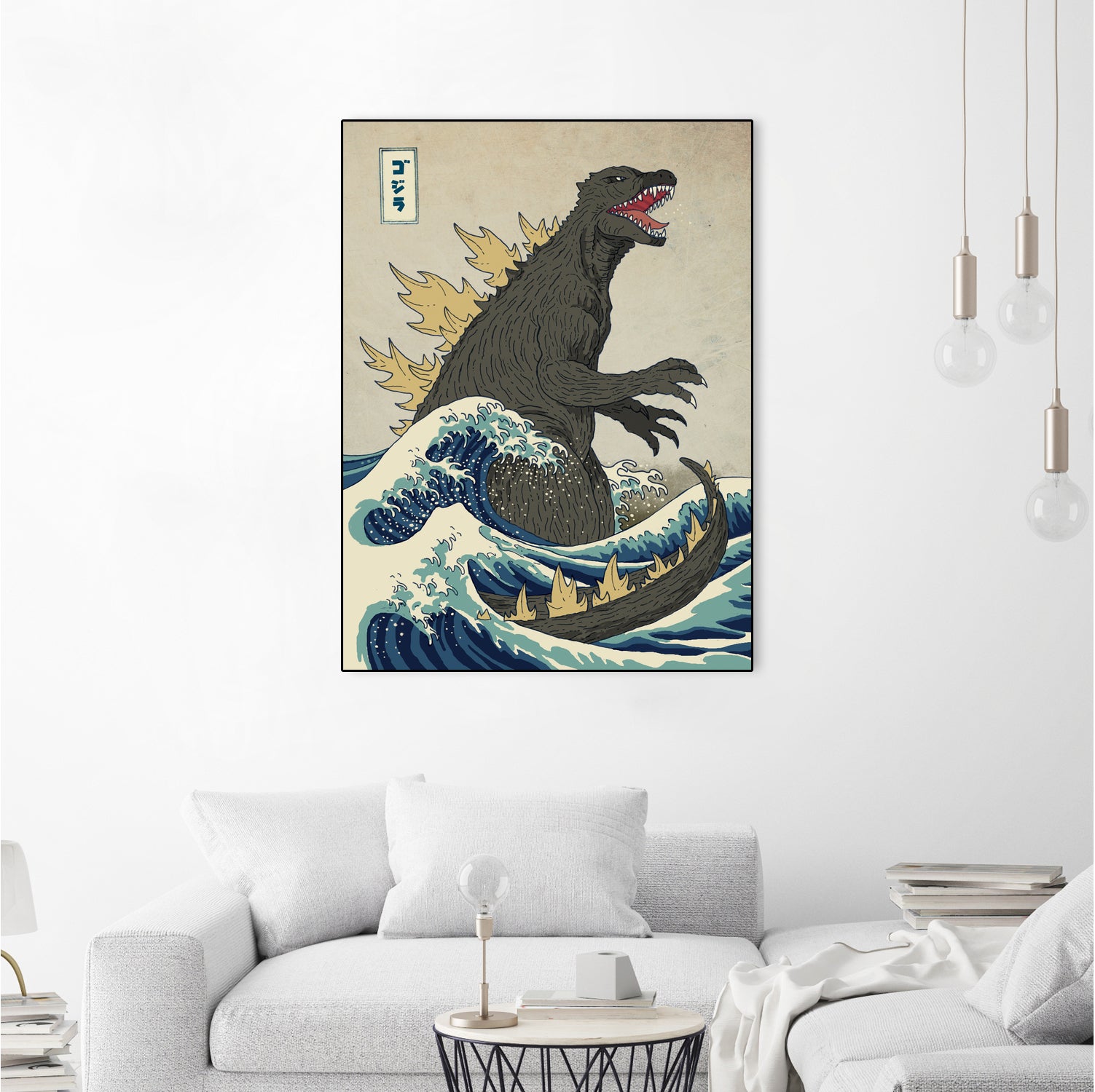 The Great Godzilla Off Kanagawa by Michael Buxton on GIANT ART - brown digital painting