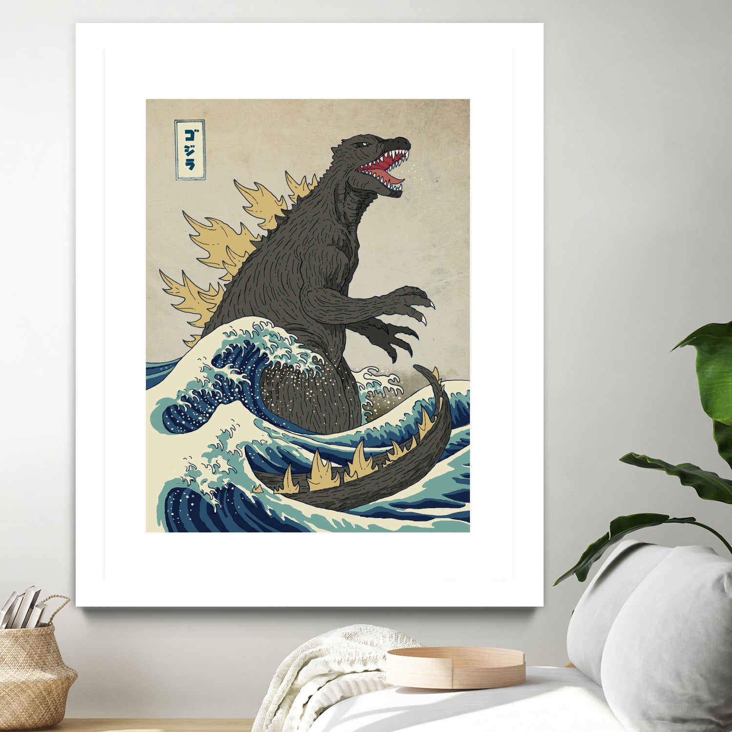 The Great Godzilla Off Kanagawa by Michael Buxton on GIANT ART - brown digital painting