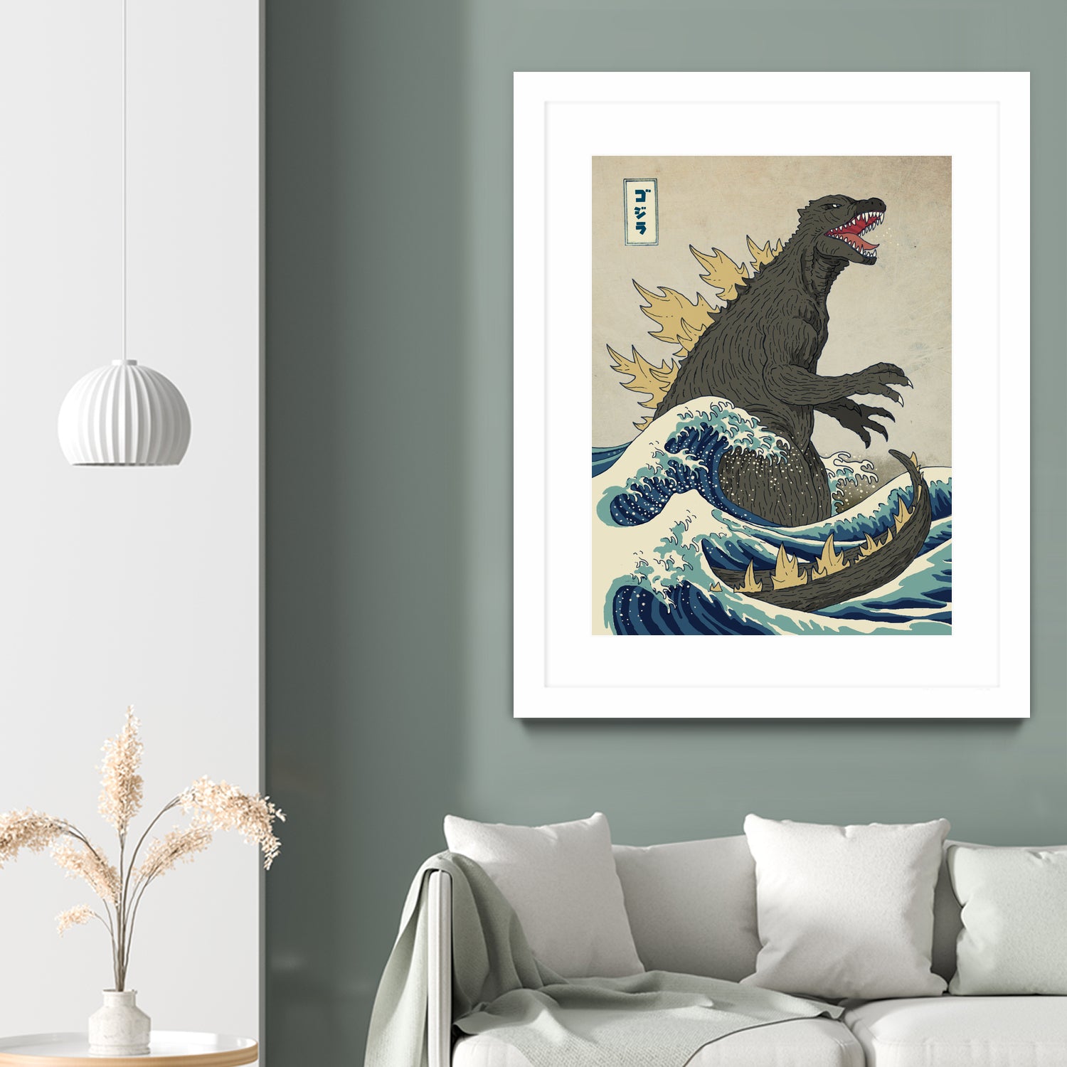 The Great Godzilla Off Kanagawa by Michael Buxton on GIANT ART - brown digital painting