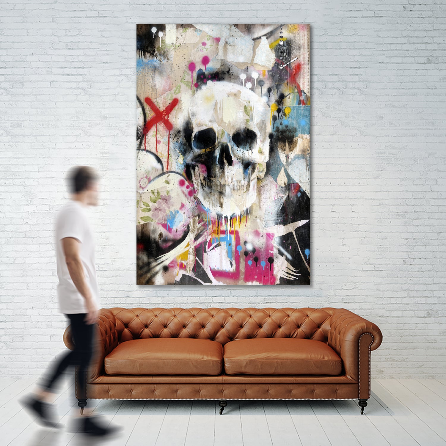 SKULL by Andrew Turner on GIANT ART - red mixed media