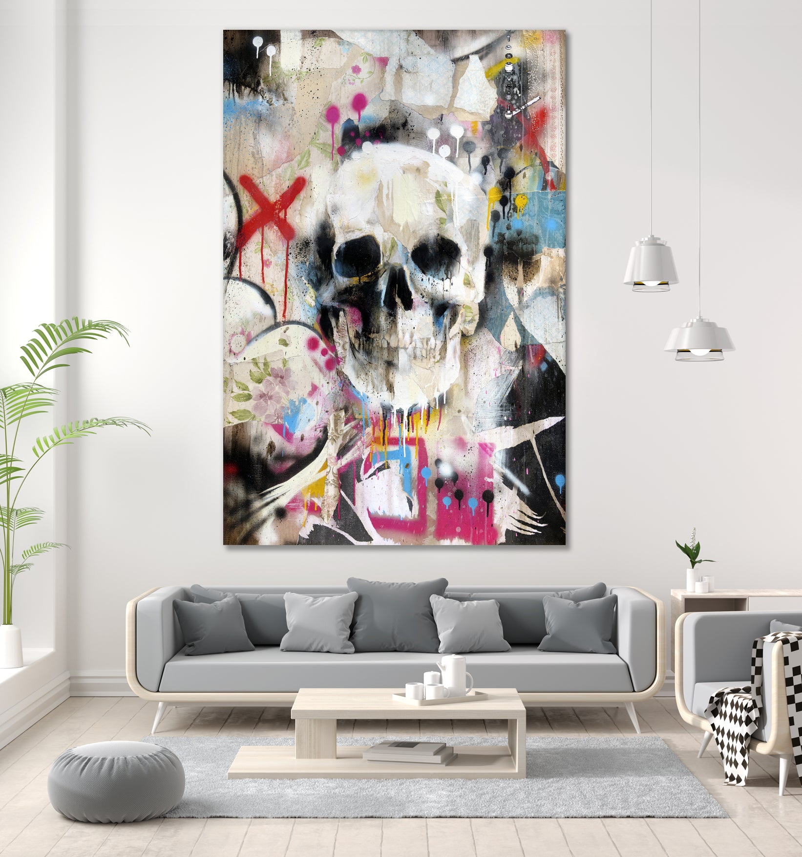 SKULL by Andrew Turner on GIANT ART - red mixed media