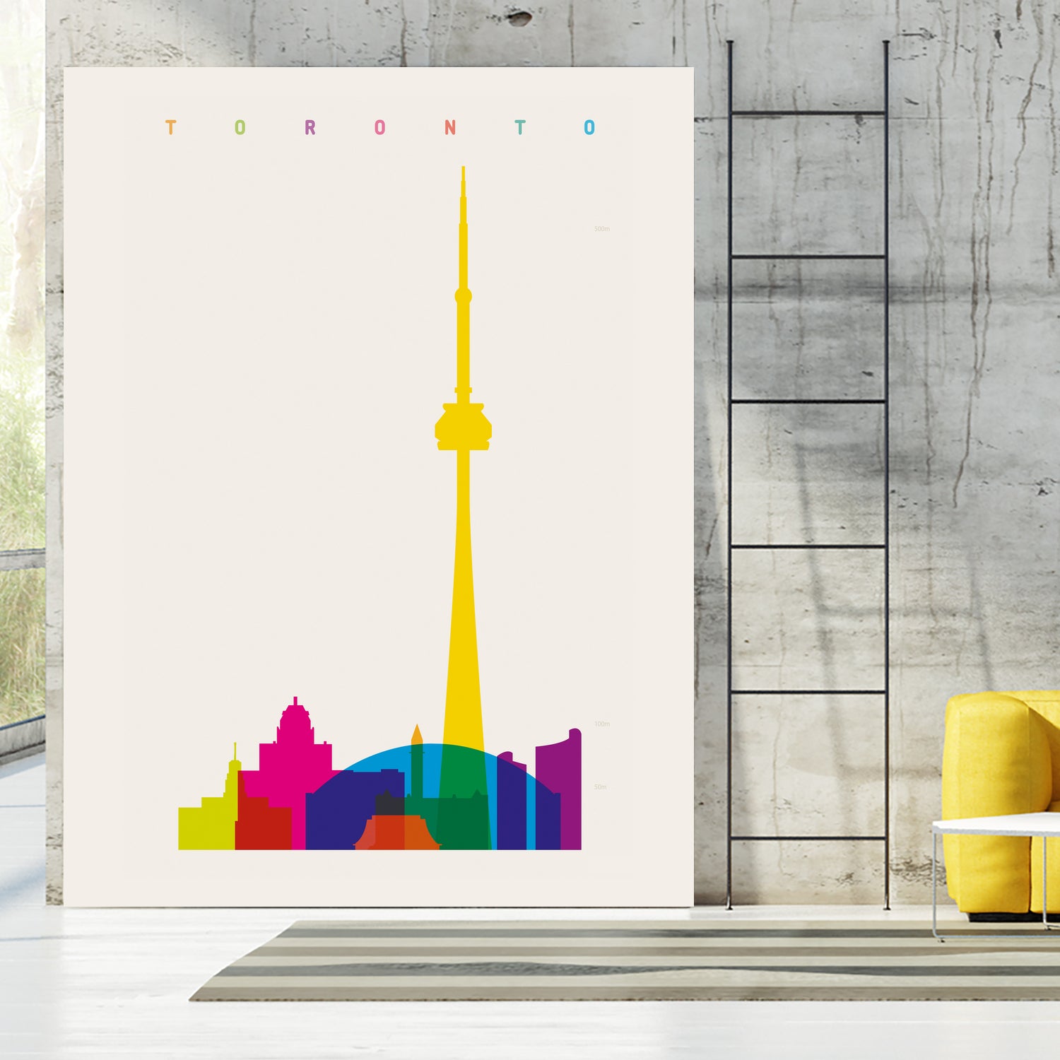 Shapes of Toronto by Yoni Alter on GIANT ART - yellow digital drawing