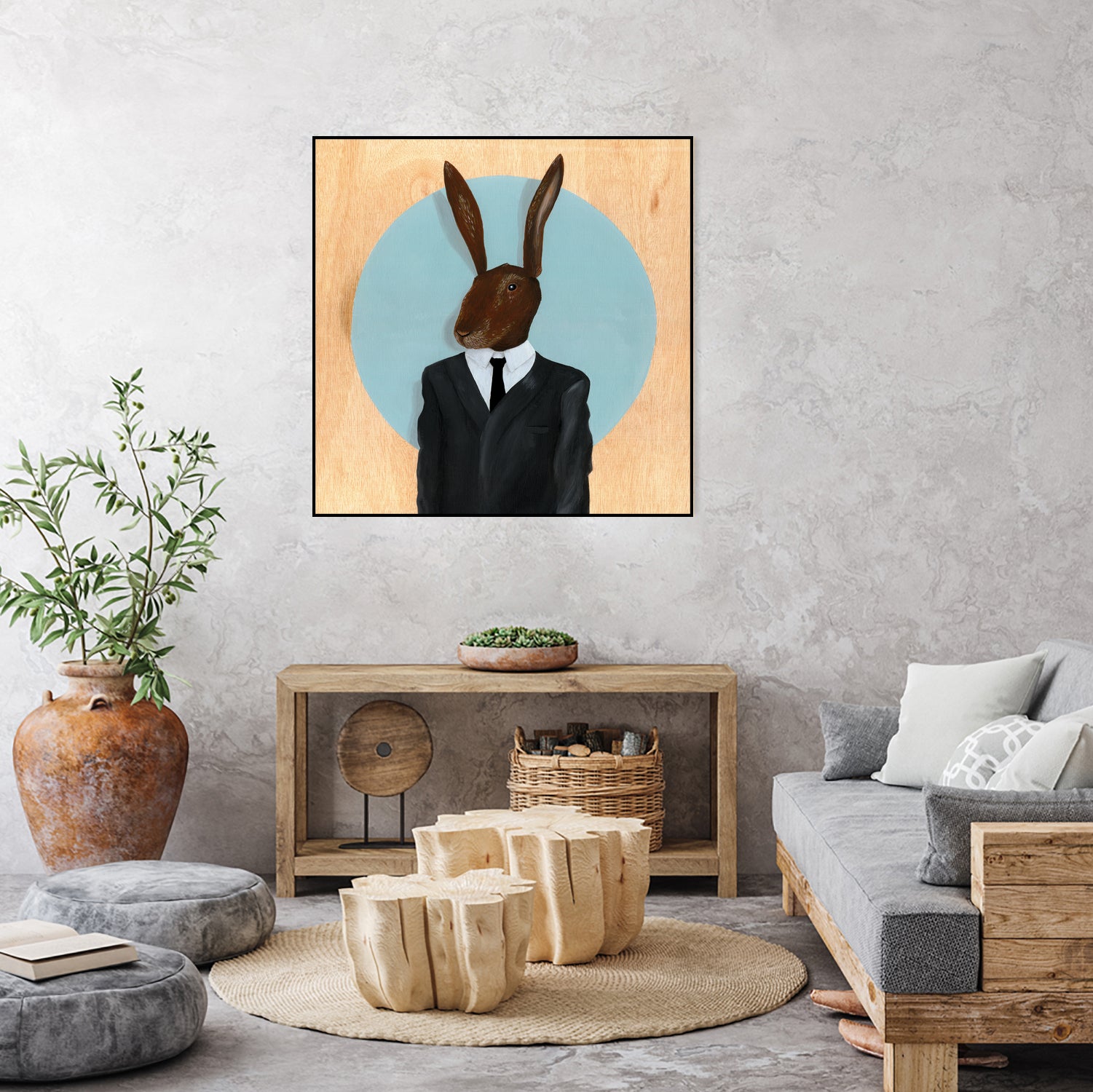 David Lynch - Rabbit by Andrew Turner on GIANT ART - blue mixed media