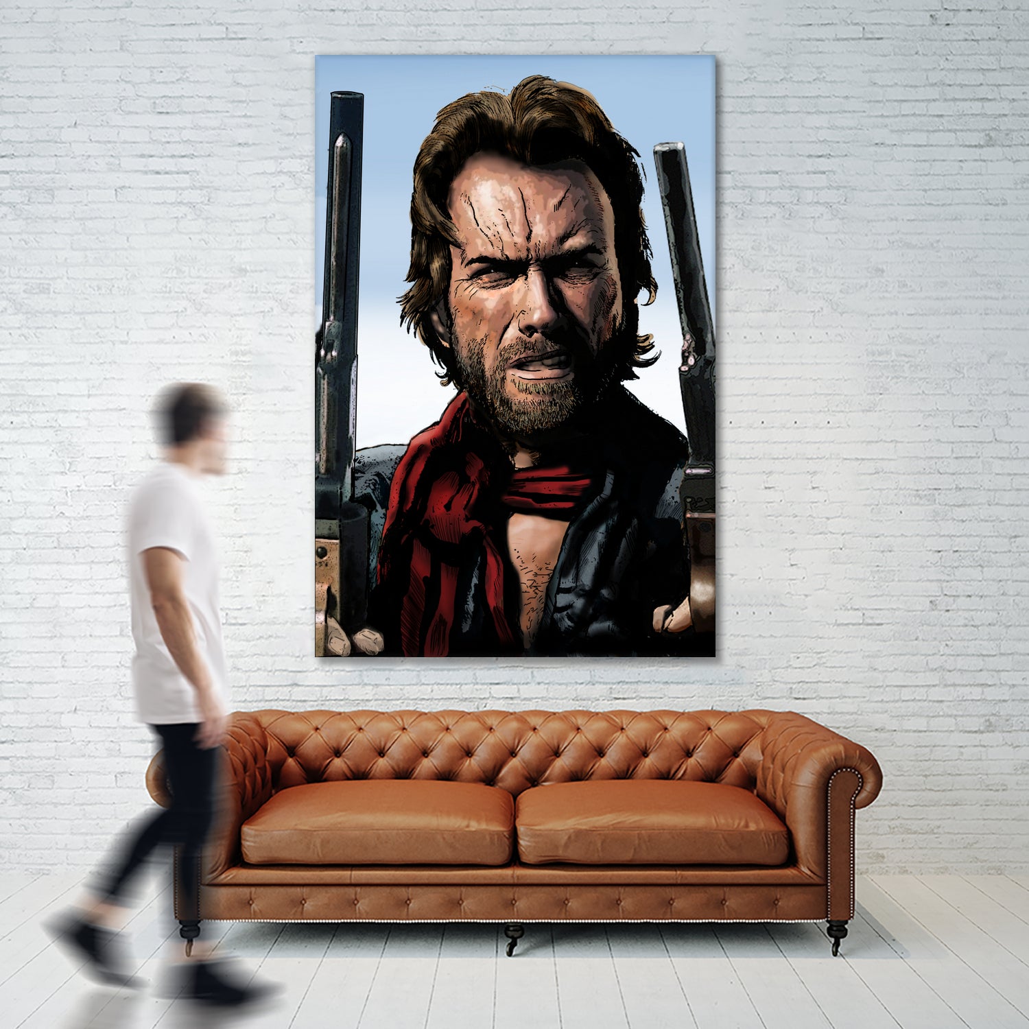 Clint Eastwood - The Outlaw Josey Wales by Dan Avenell on GIANT ART - brown mixed media