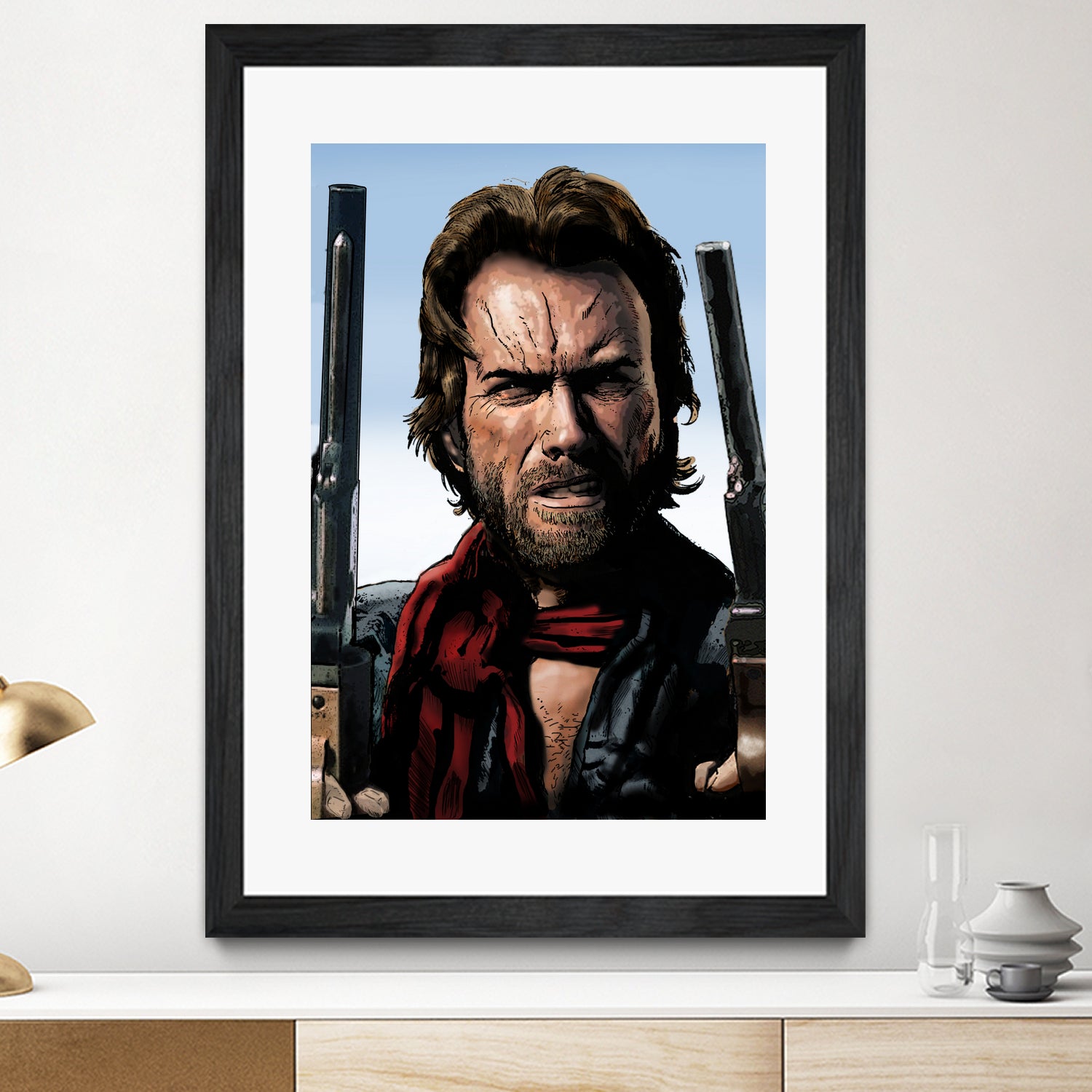 Clint Eastwood - The Outlaw Josey Wales by Dan Avenell on GIANT ART - brown mixed media