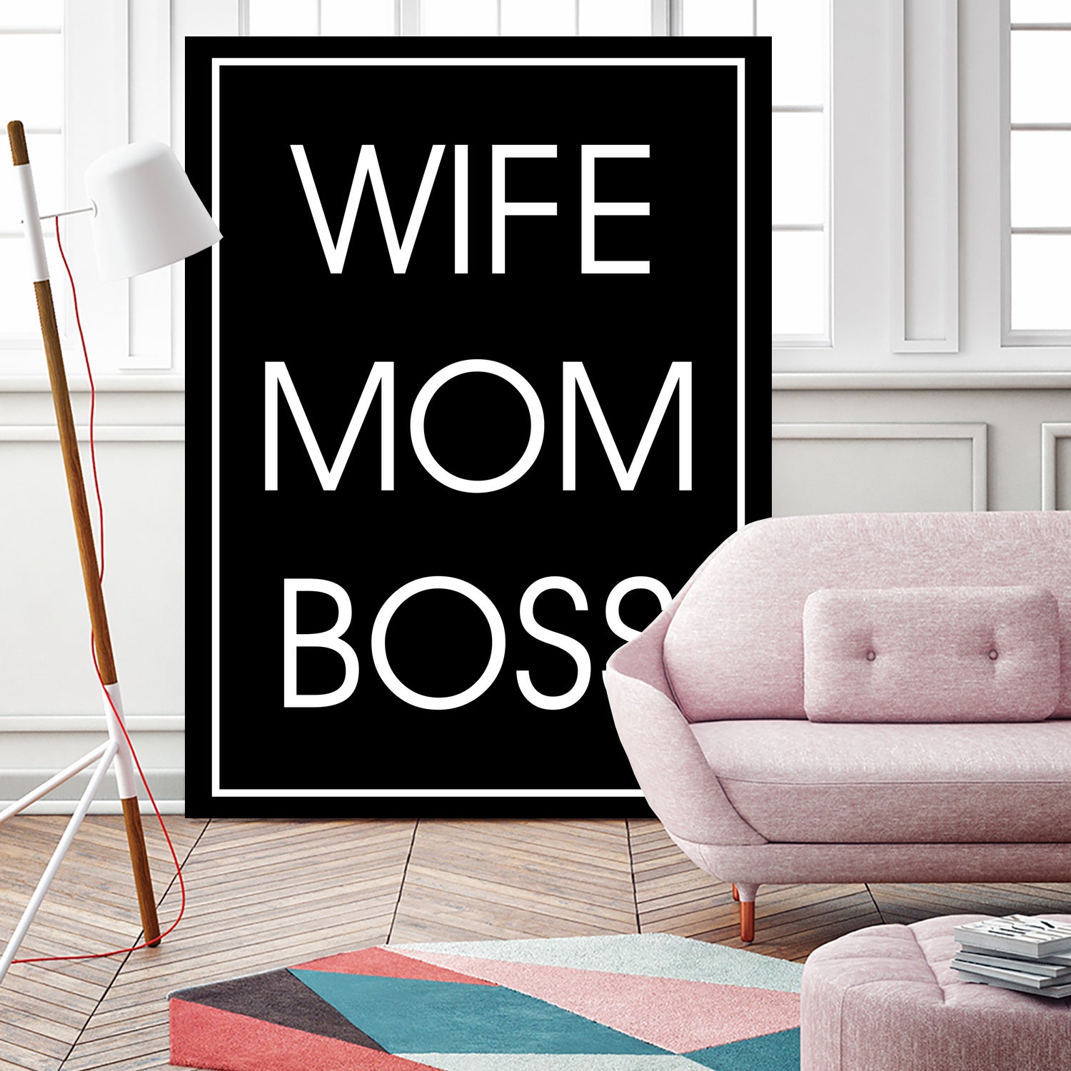 WIFE MOM BOSS by ALMA Studio on GIANT ART - black typography