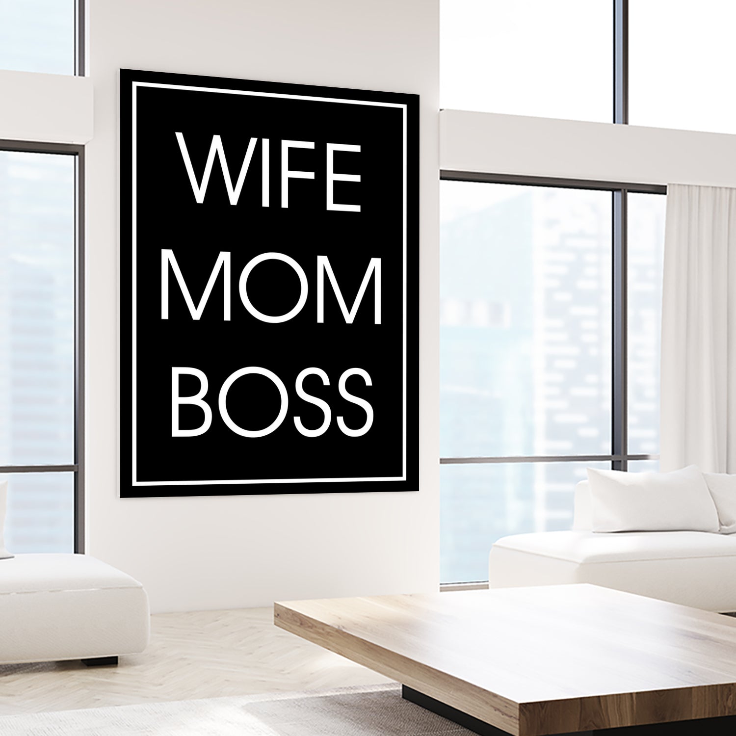 WIFE MOM BOSS by ALMA Studio on GIANT ART - black typography