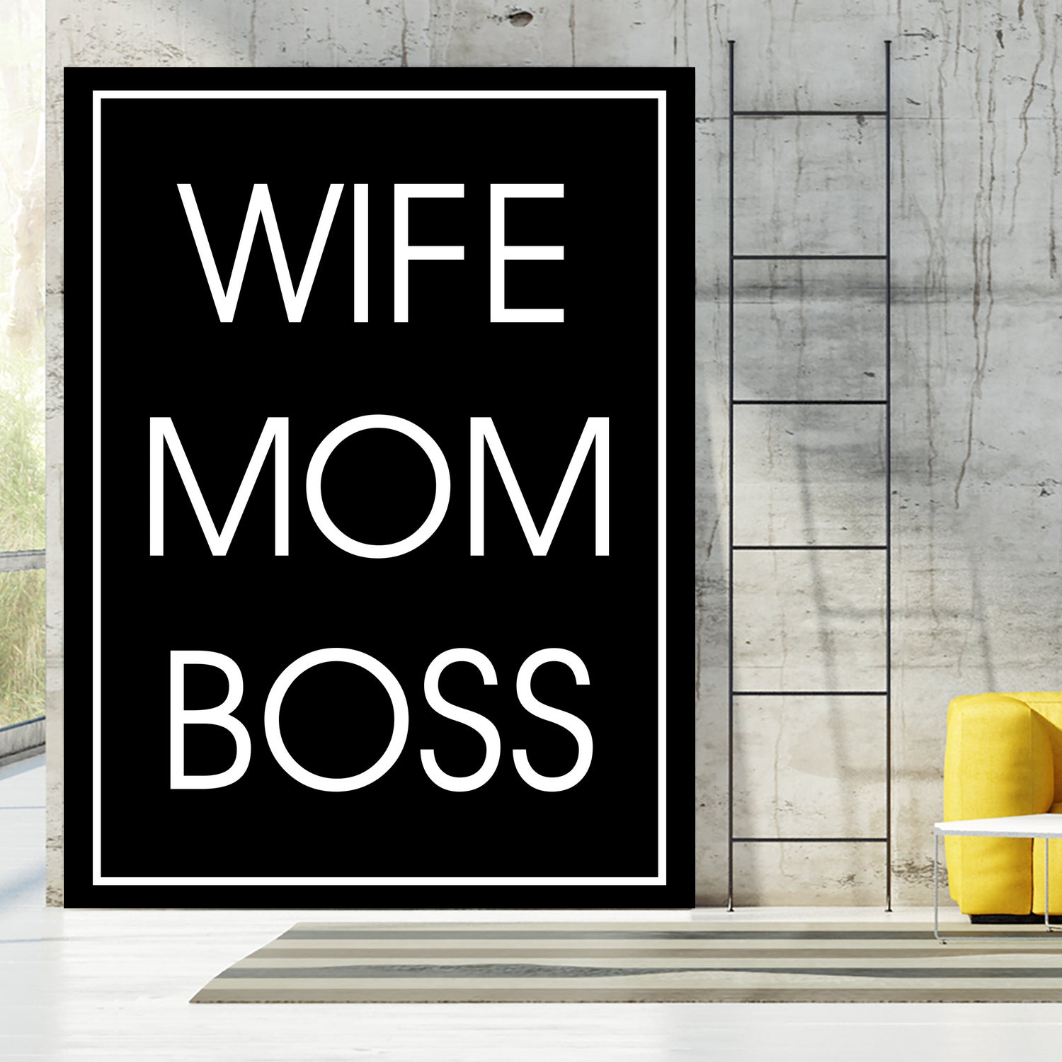 WIFE MOM BOSS by ALMA Studio on GIANT ART - black typography