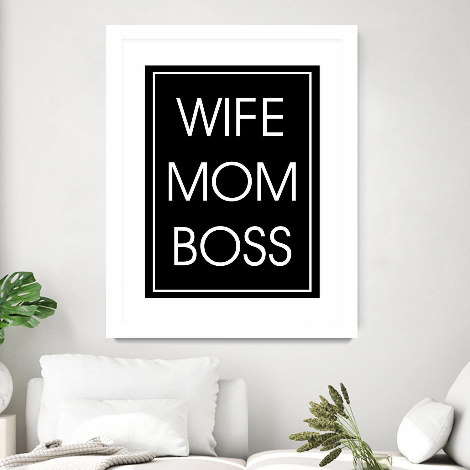 WIFE MOM BOSS by ALMA Studio on GIANT ART - black typography