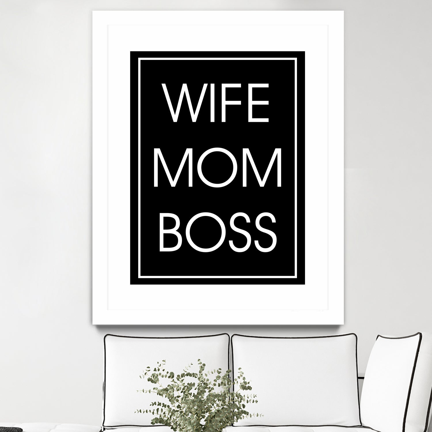 WIFE MOM BOSS by ALMA Studio on GIANT ART - black typography