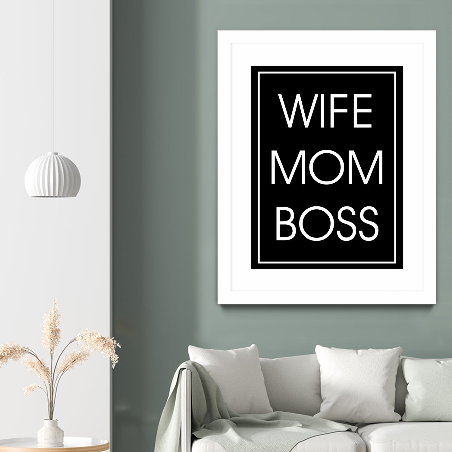 WIFE MOM BOSS by ALMA Studio on GIANT ART - black typography