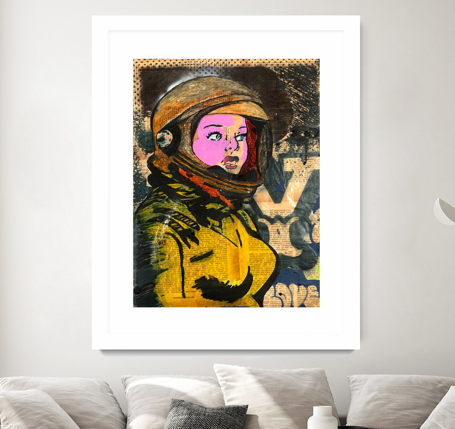 Astronaut | Graffiti  | Pop art | Street-art aesthetics by TULIO ALMEIDA on GIANT ART - orange mixed media