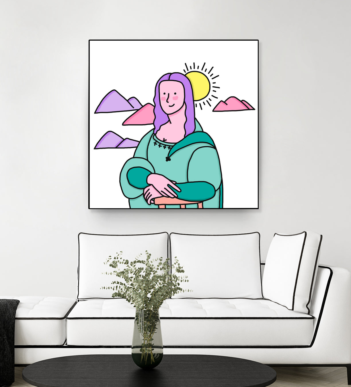 Mona Lisa by Idil Keysan on GIANT ART - pink digital drawing