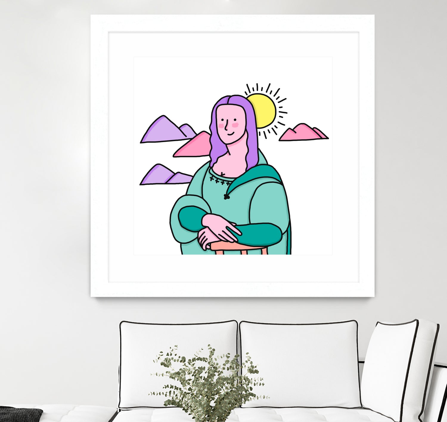 Mona Lisa by Idil Keysan on GIANT ART - pink digital drawing