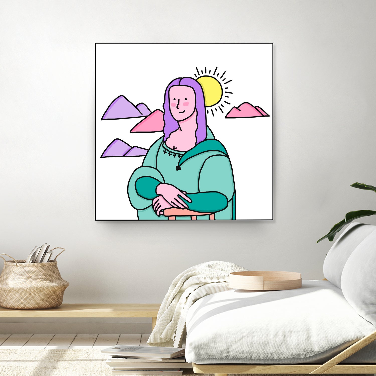 Mona Lisa by Idil Keysan on GIANT ART - pink digital drawing