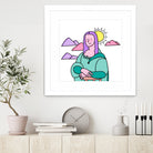 Mona Lisa by Idil Keysan on GIANT ART - pink digital drawing