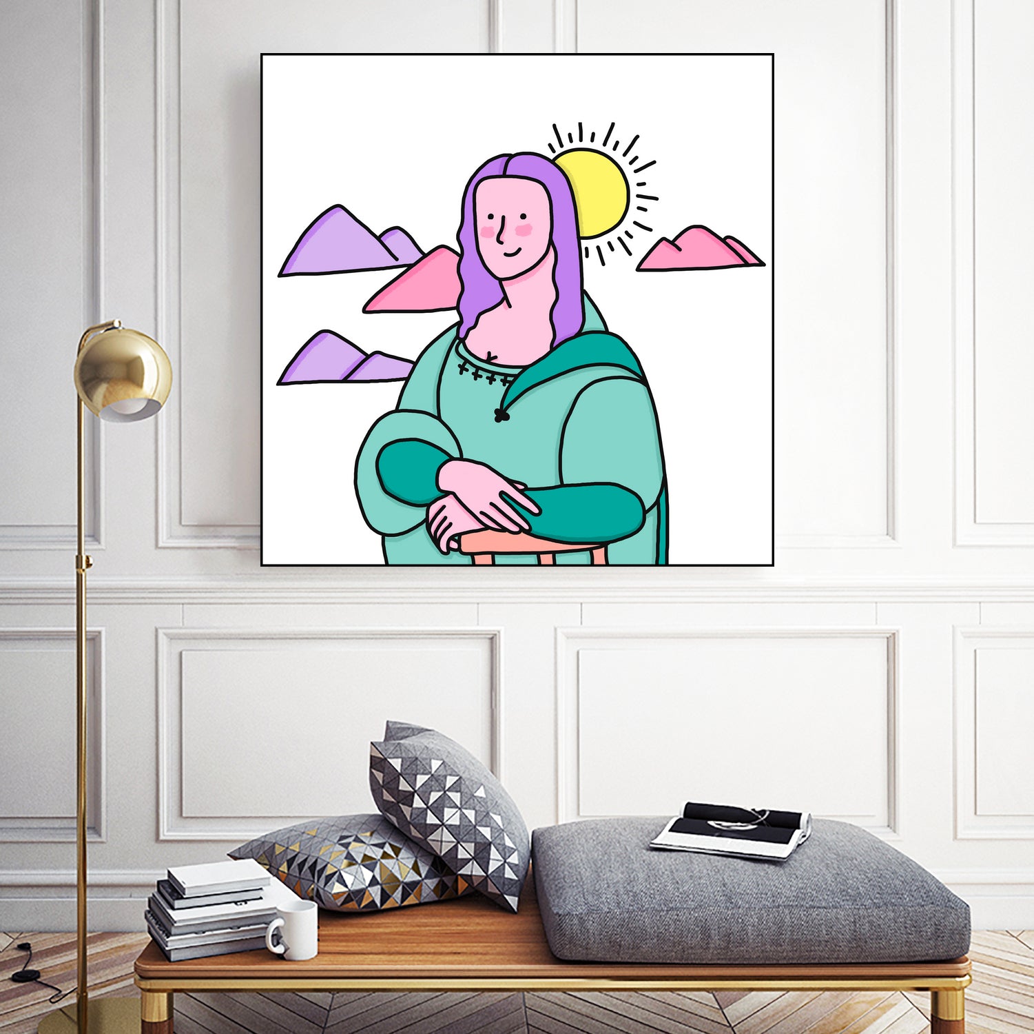 Mona Lisa by Idil Keysan on GIANT ART - pink digital drawing