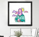 Mona Lisa by Idil Keysan on GIANT ART - pink digital drawing