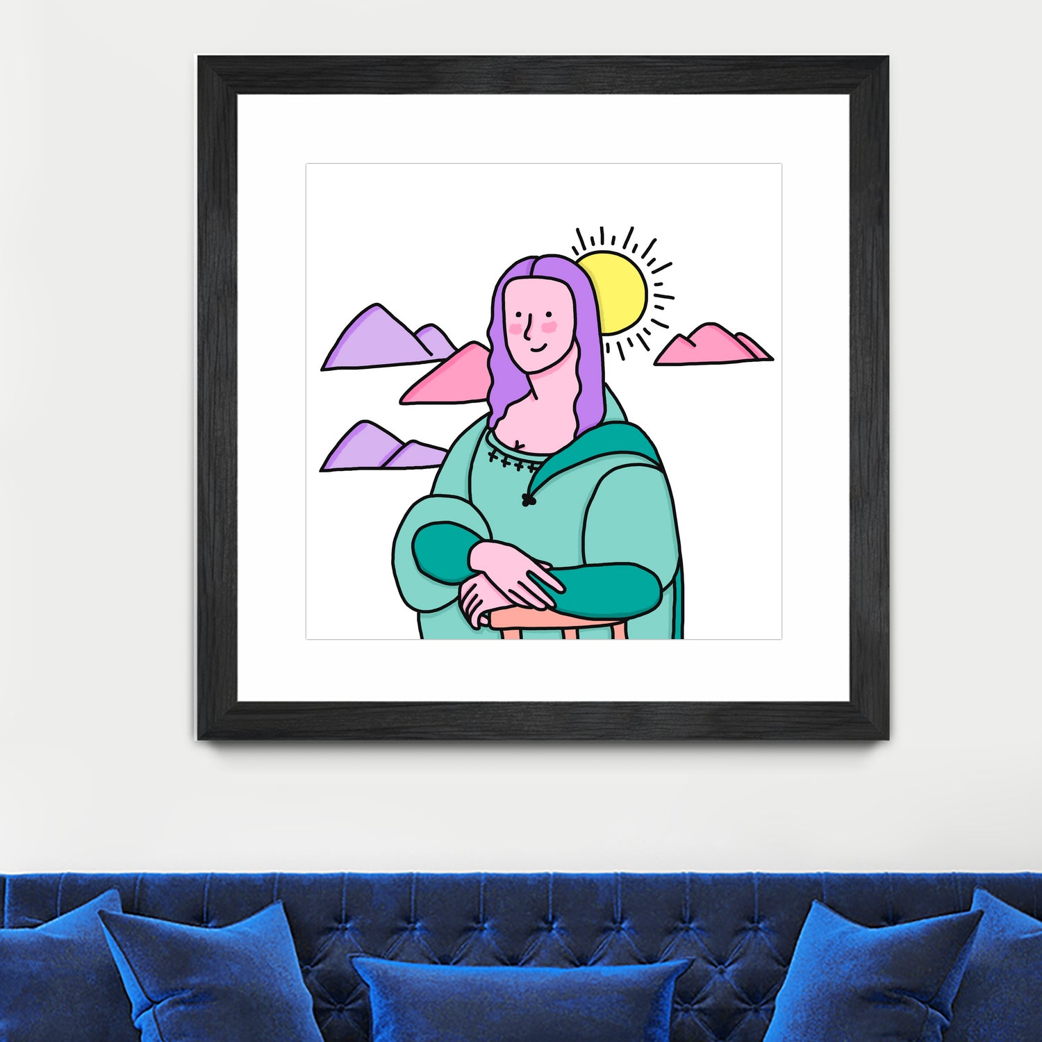 Mona Lisa by Idil Keysan on GIANT ART - pink digital drawing