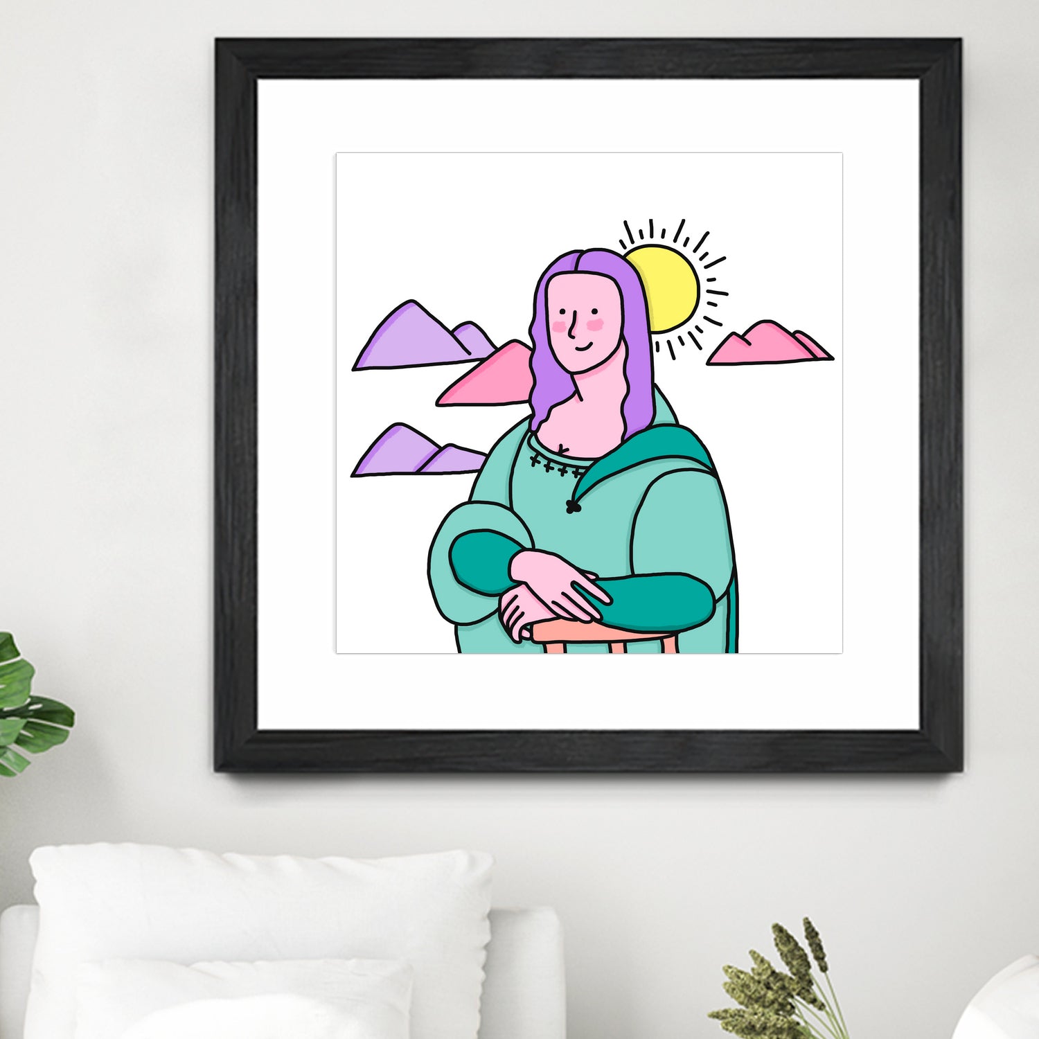 Mona Lisa by Idil Keysan on GIANT ART - pink digital drawing