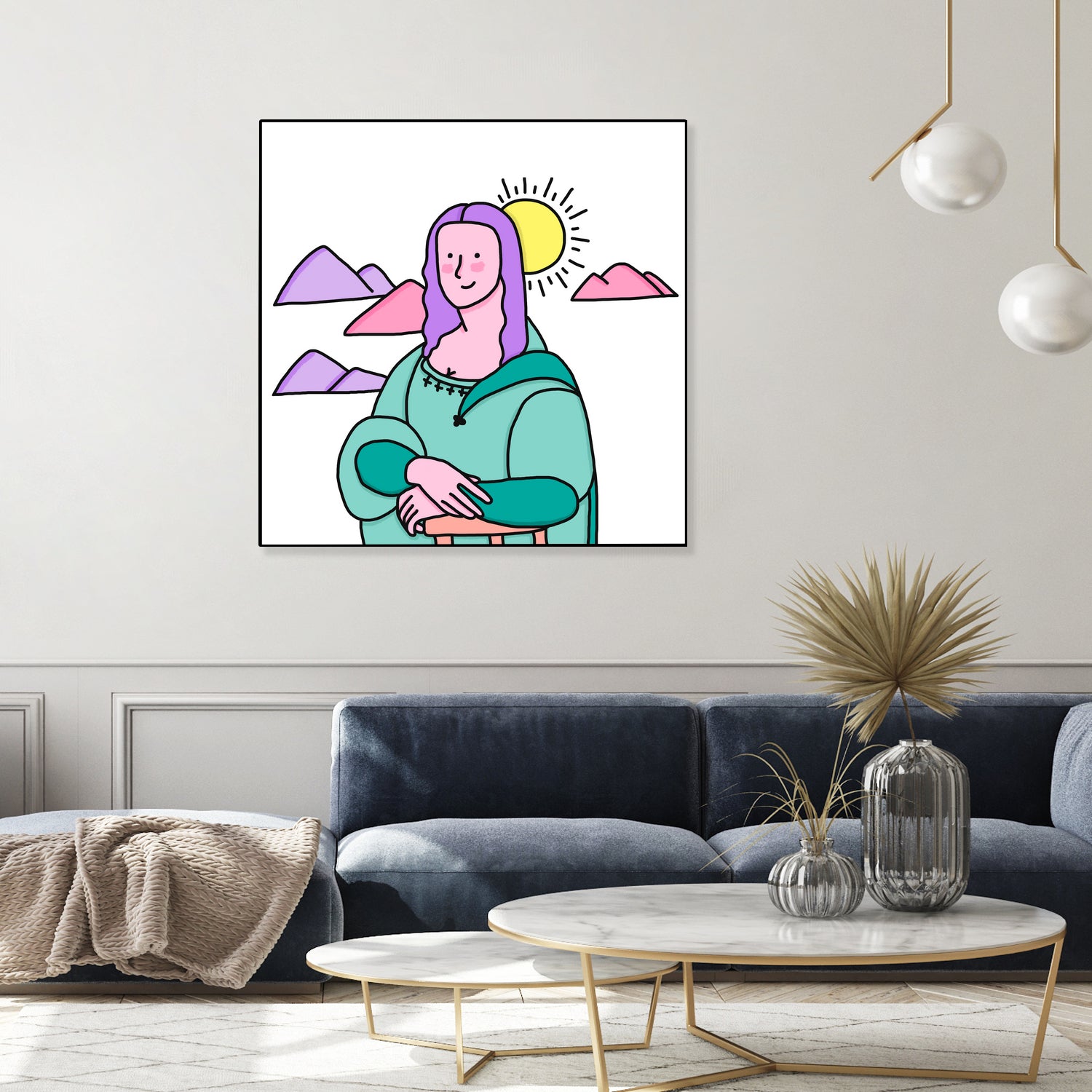 Mona Lisa by Idil Keysan on GIANT ART - pink digital drawing